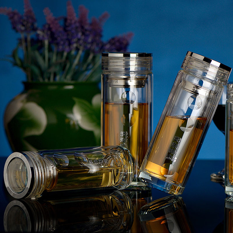 雙層玻璃杯子水晶茶杯定制水杯送禮物刻字創意杯子企業訂做